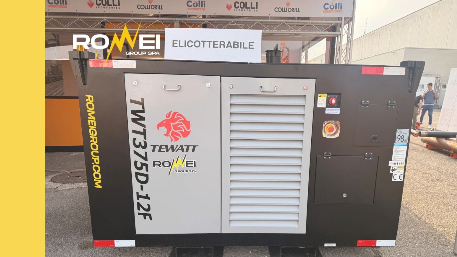 Prototipo di compressore elicotterabile Romei Group presentato a Geofluid 2026
